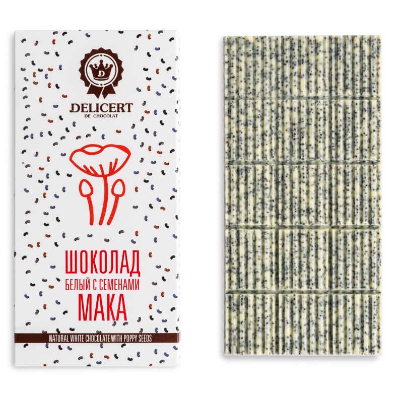 С маком белый шоколад, 70 гр.