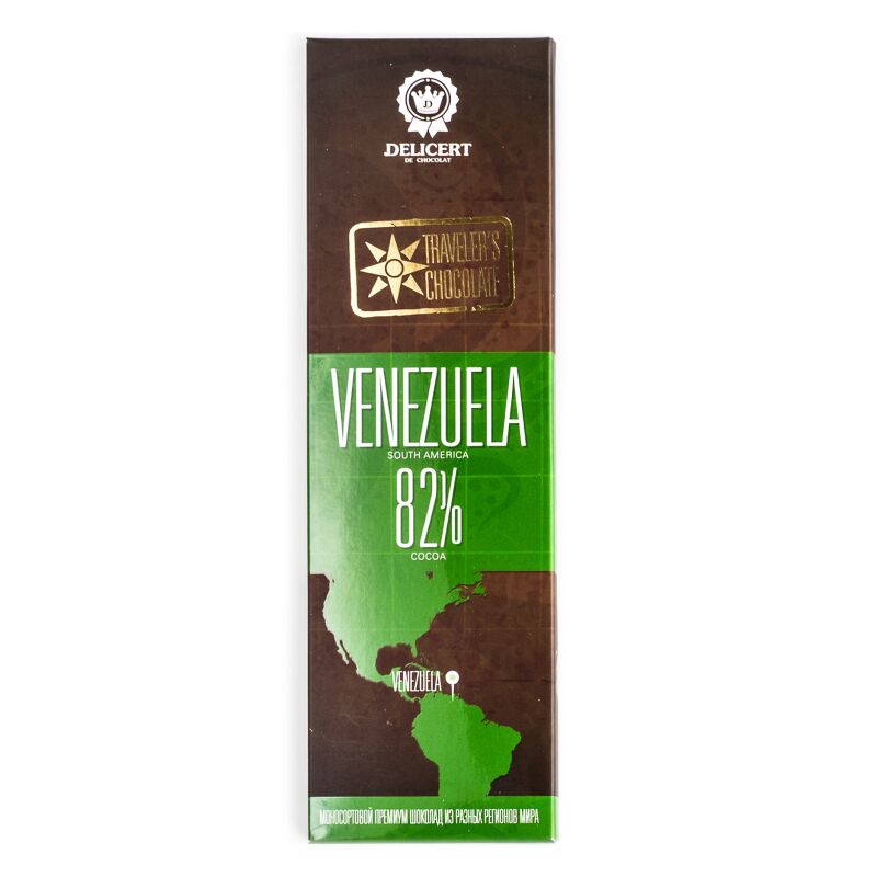 Регион Venezuela 82%, моносортовой шоколад, 65 гр.