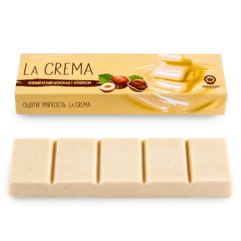 Батончик La crema – Белый с Фундуком, 55 гр.