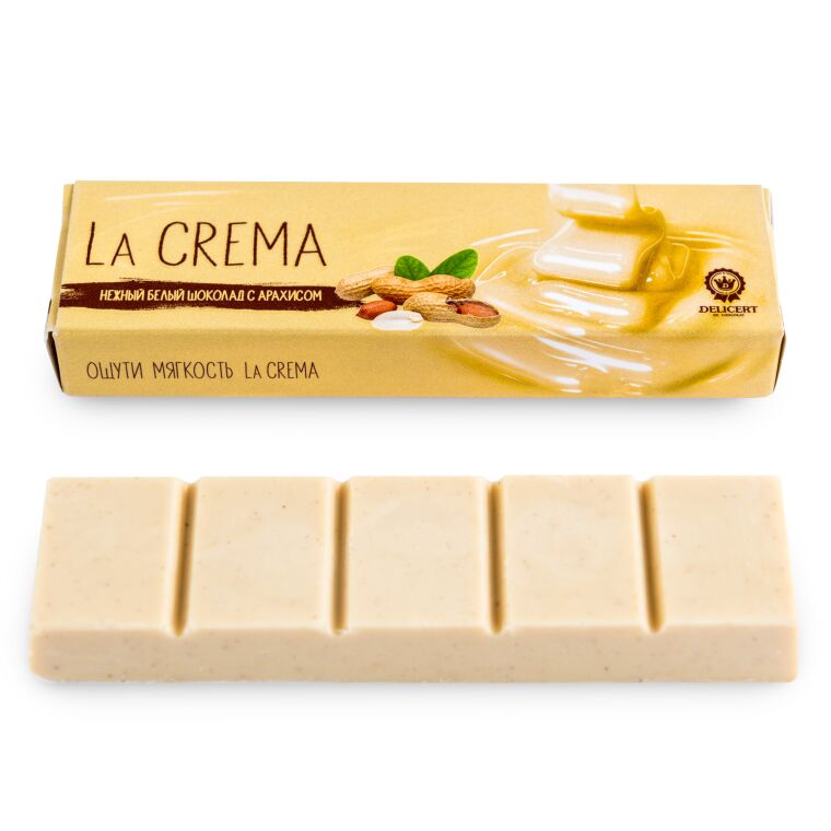 Батончик La crema – Белый с Арахисом, 55 гр.