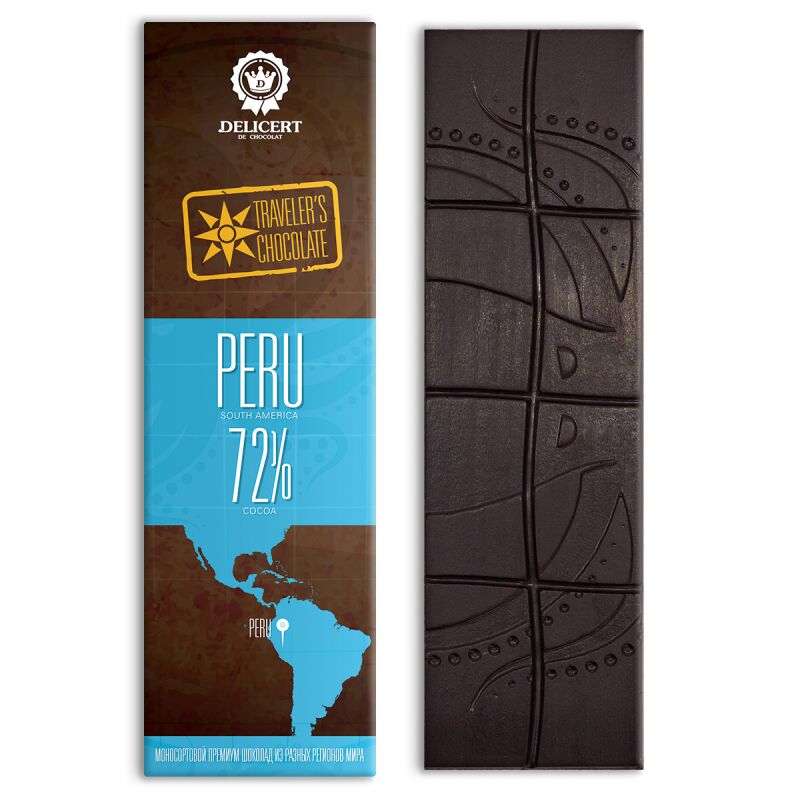 Регион Peru 72%, моносортовой шоколад, 65 гр.