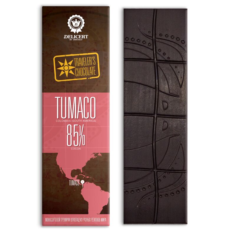 Регион Tumaco 85%, моносортовой шоколад, 65 гр.
