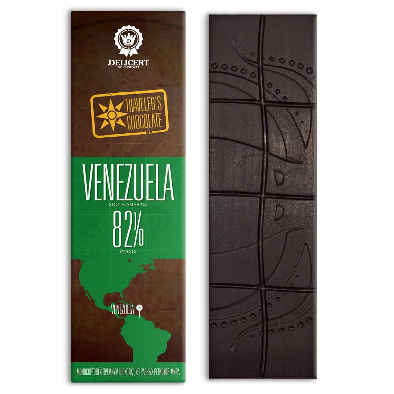 Регион Venezuela 82%, моносортовой шоколад, 65 гр.