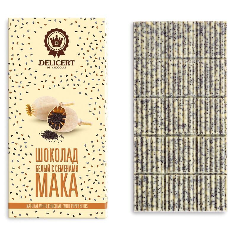 С маком белый шоколад, 70 гр.